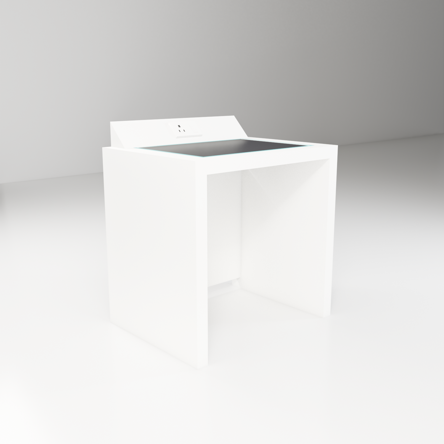 Anti-Vibration Tables with teal trim — studio render