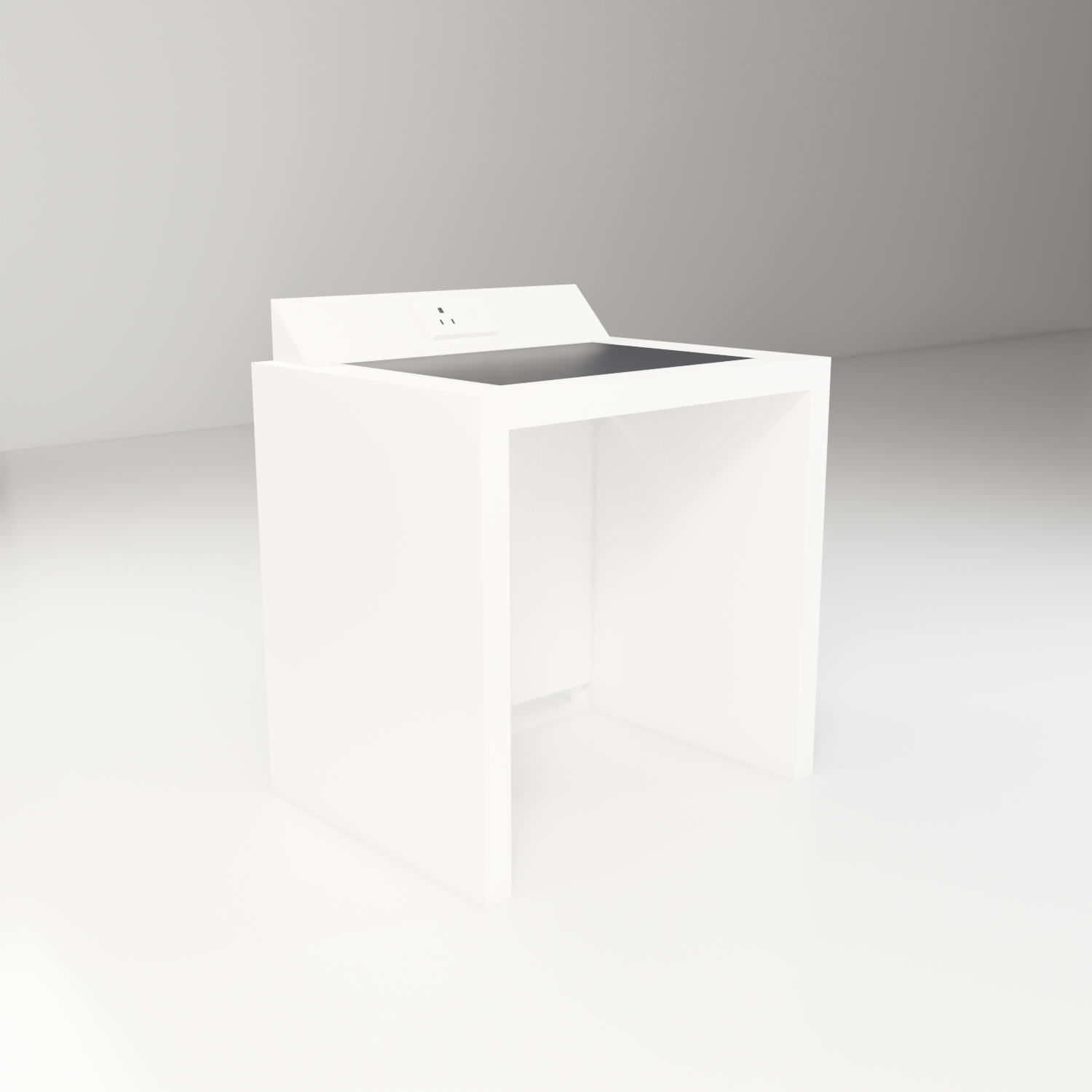 Anti-Vibration Tables with white trim — studio render